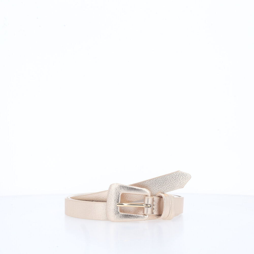 Cinto de Couro Plus Size com Fivela Encapada Ouro claro