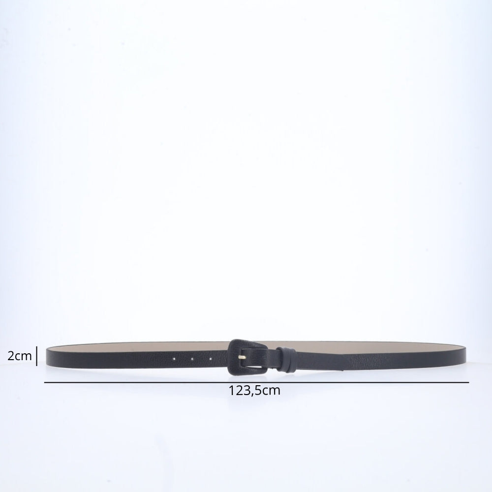 Cinto de Couro Plus Size com Fivela Encapada Preto