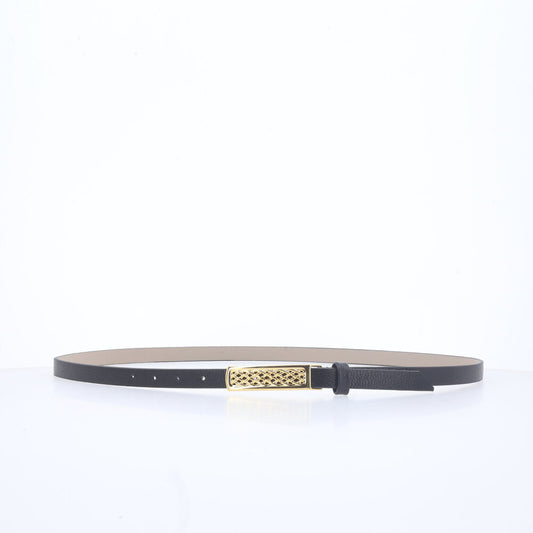 Cinto Feminino de Couro Clássico Preto