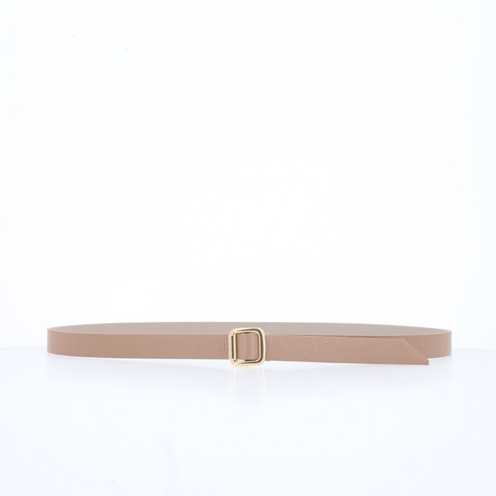 Cinto Feminino de Couro Elegante Bege