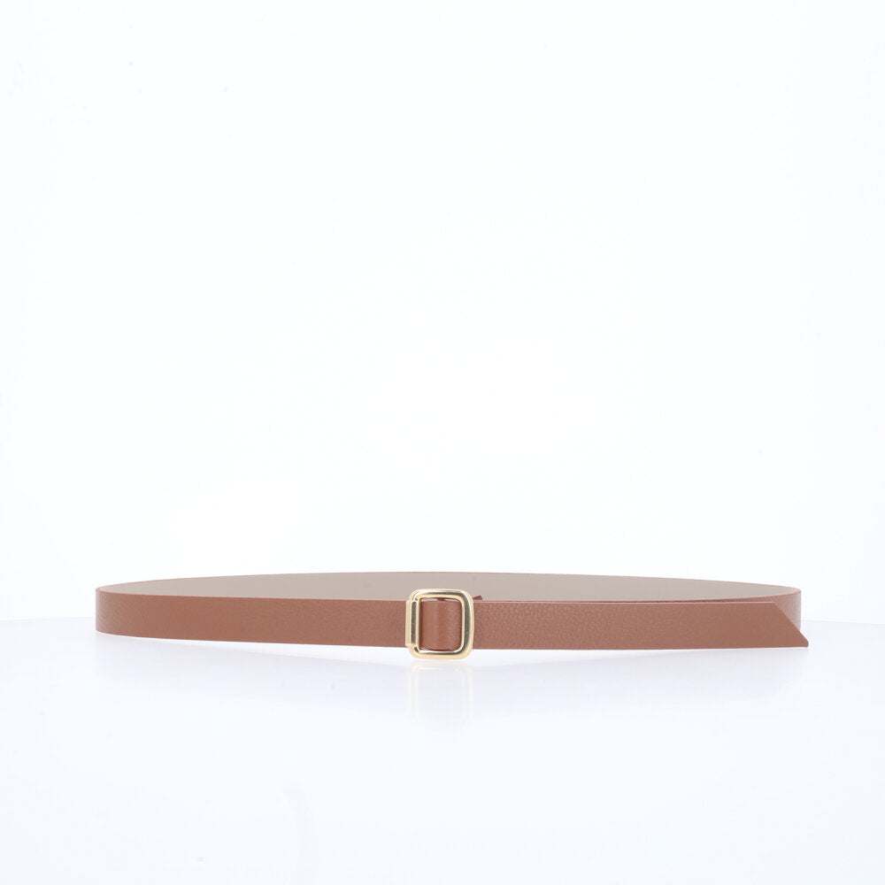 Cinto Feminino de Couro Elegante Caramelo