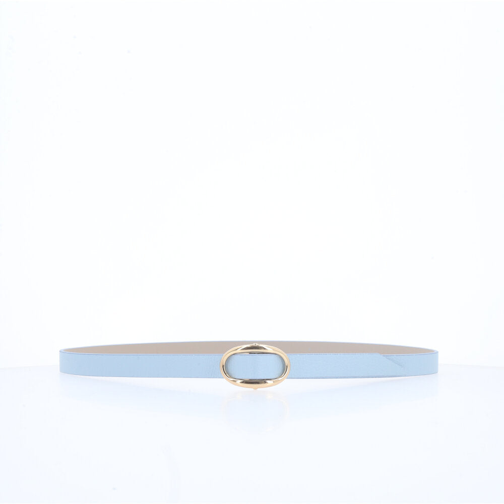 Cinto de Couro com Fivela de Metal Azul