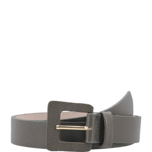 Cinto Feminino de Couro com Fivela Quadrada Encapada Verde claro