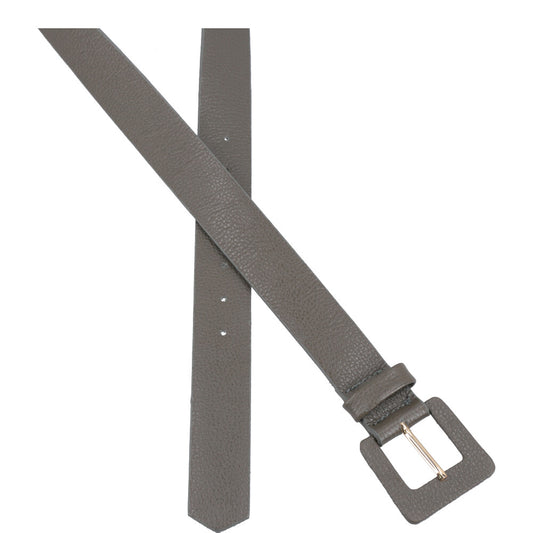 Cinto Feminino de Couro com Fivela Quadrada Encapada Verde claro