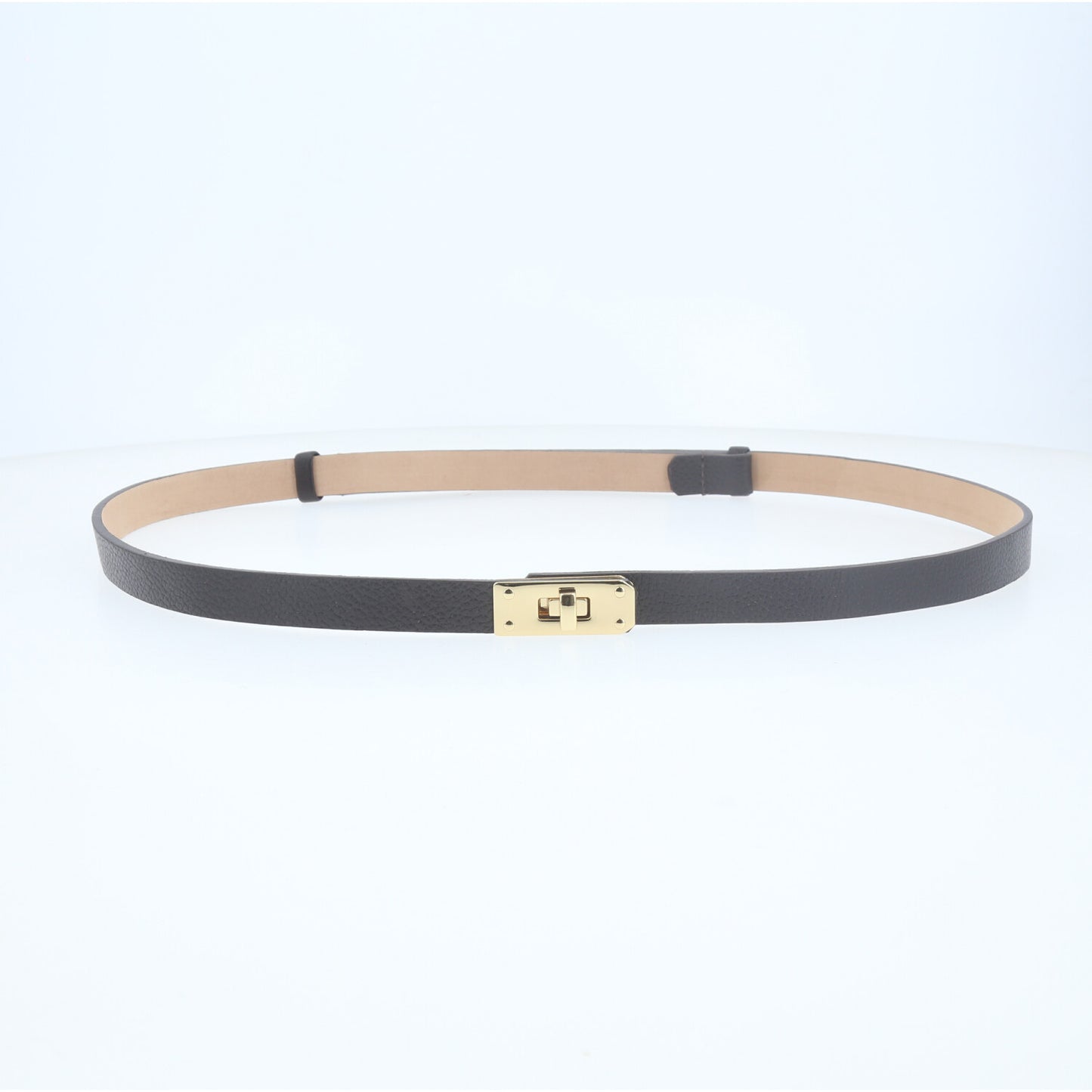 Cinto de Couro com Fecho Minimalista Marrom escuro
