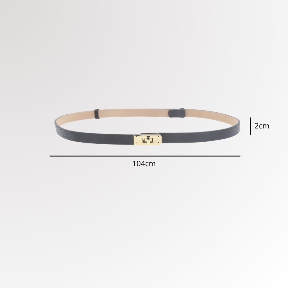 Cinto de Couro com Fecho Minimalista Marrom escuro