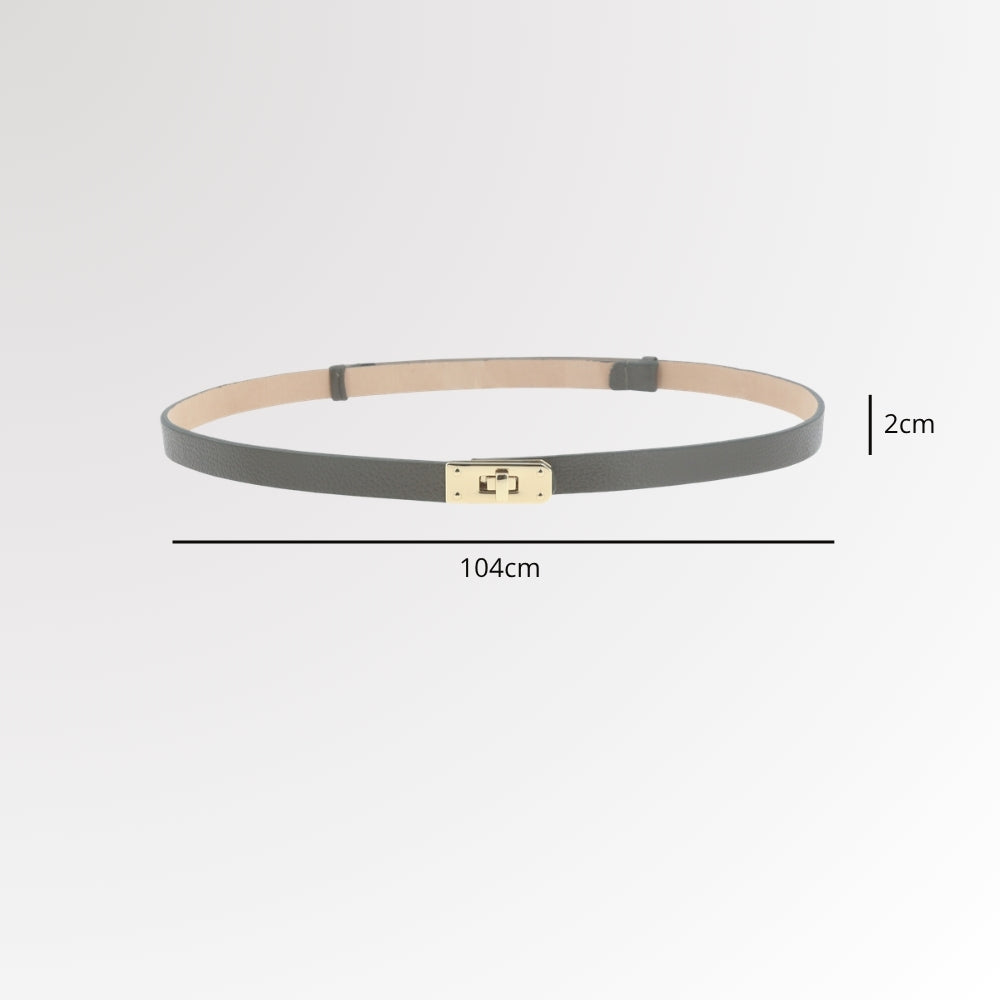 Cinto de Couro com Fecho Minimalista Verde escuro