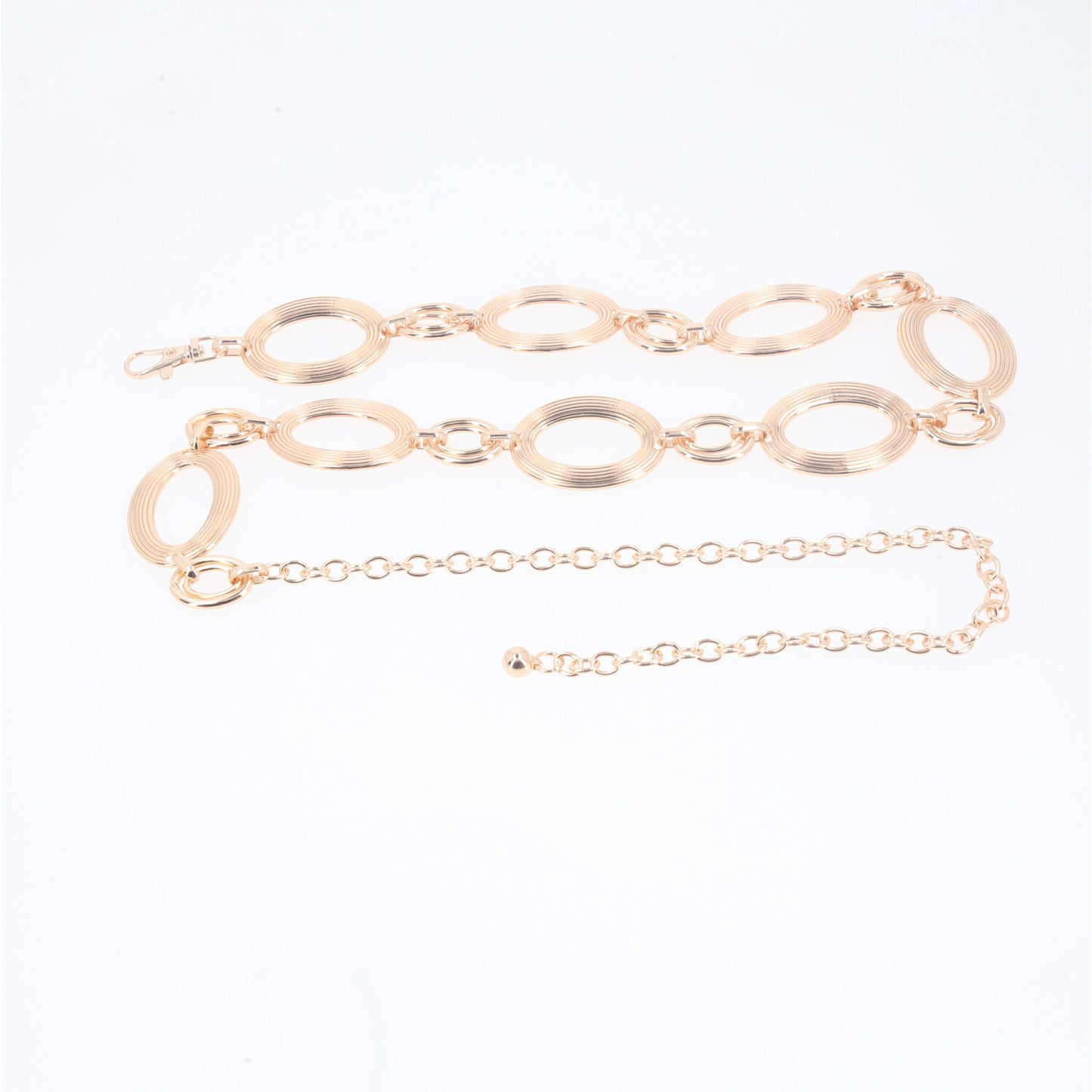Cinto de Metal com Design de Elos Circulares Ouro