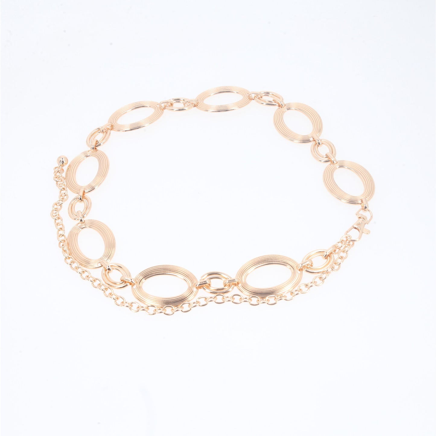 Cinto de Metal com Design de Elos Circulares Ouro