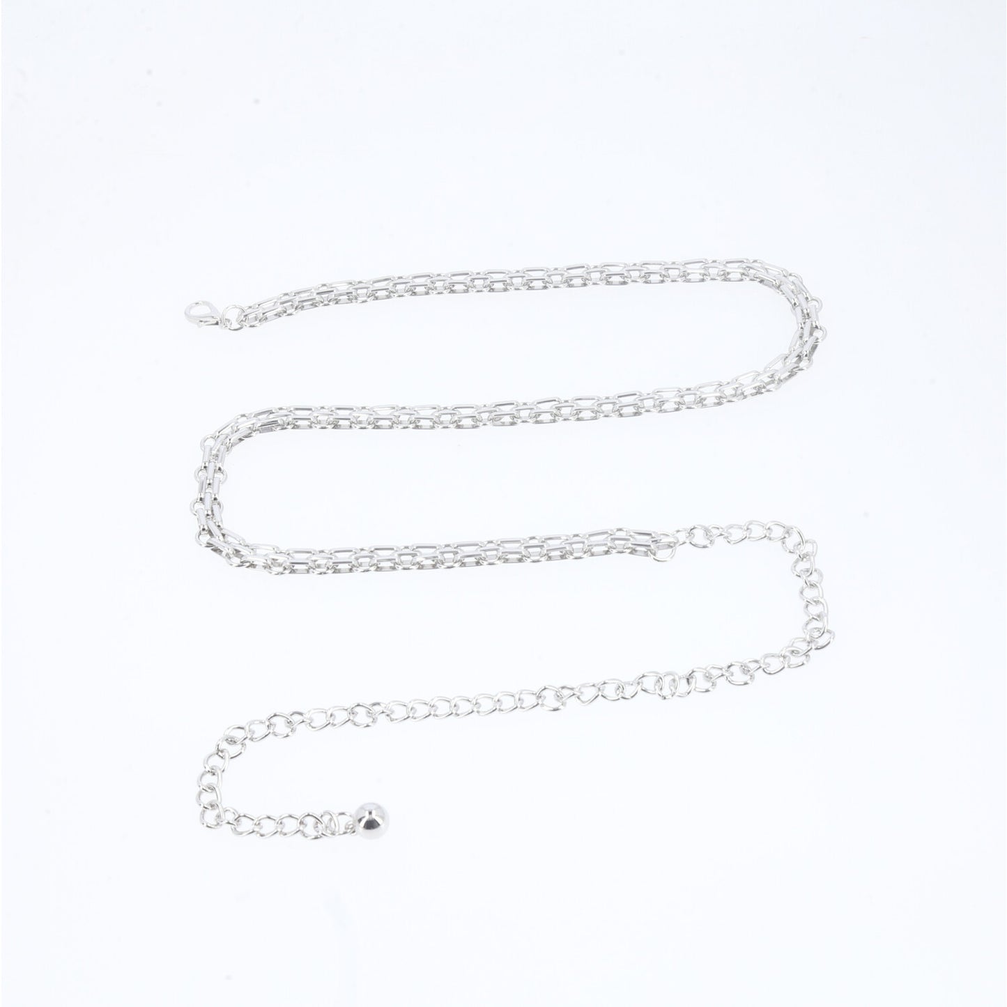 Cinto de Metal com Design de Corrente  Prata