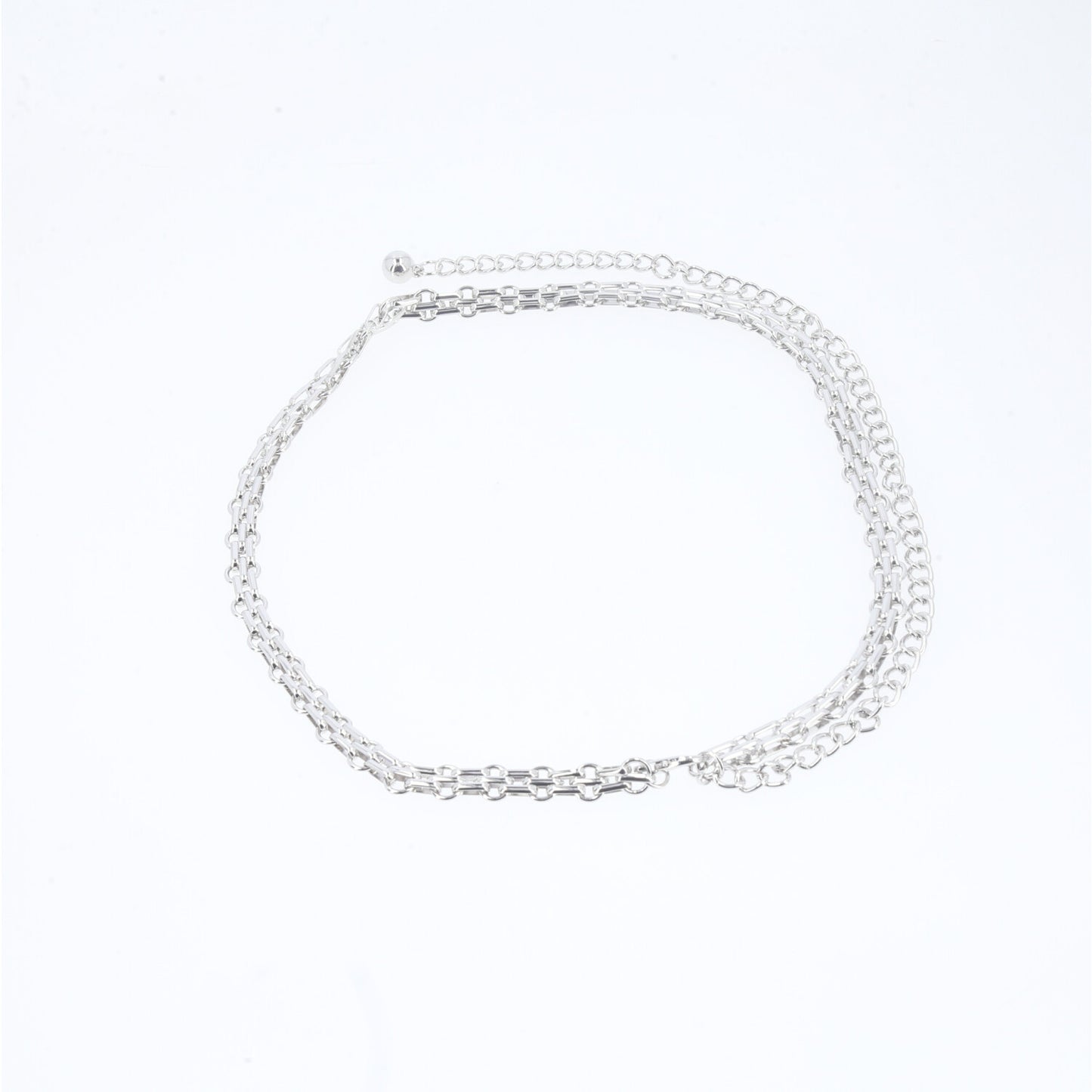 Cinto de Metal com Design de Corrente  Prata