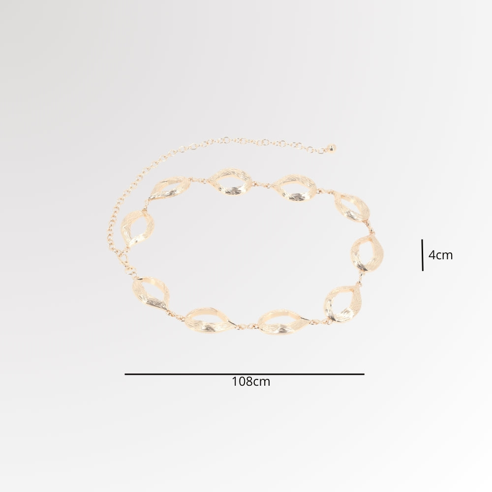 Cinto de Metal com Design Orgânico Ouro
