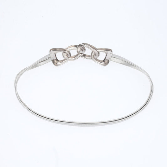 Cinto Metálico com Mola Elástica e Fivela de Elos Prata