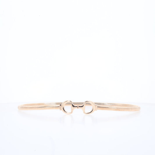 Cinto de Metal Minimalista com Fivela de Argola Dupla Ouro