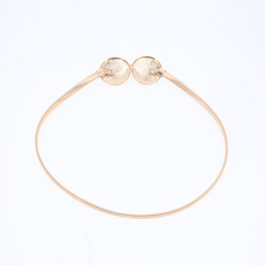 Cinto Metálico com Mola e Fivela Dupla Redonda Ouro