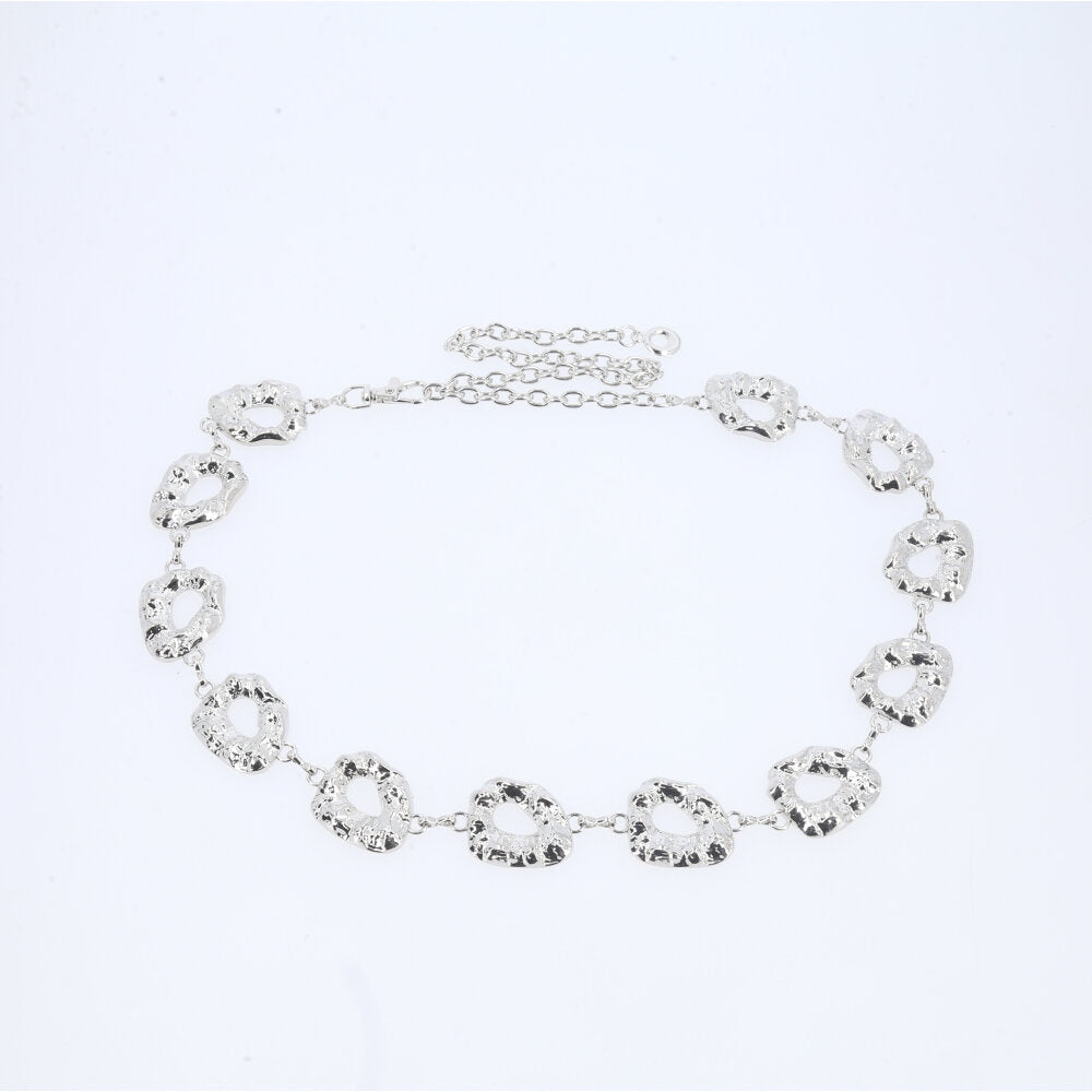 Cinto Feminino Corrente de Metal Prata