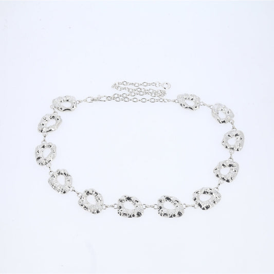 Cinto Feminino Corrente de Metal Prata