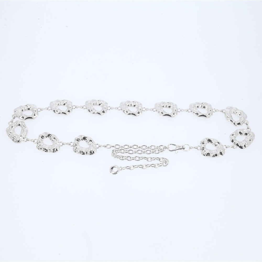 Cinto Feminino Corrente de Metal Prata