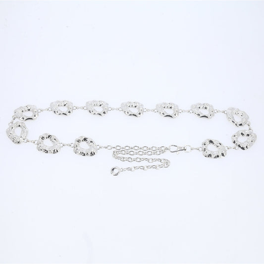 Cinto Feminino Corrente de Metal Prata