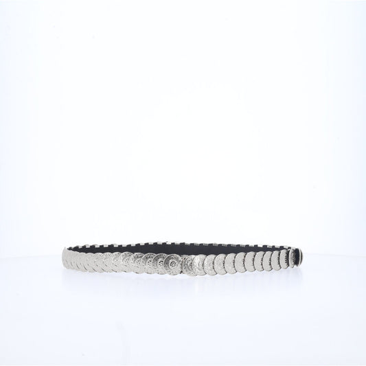 Cinto Feminino Moedas de Metal Prata