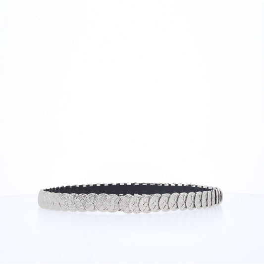 Cinto Feminino Moeda de Metal Prata