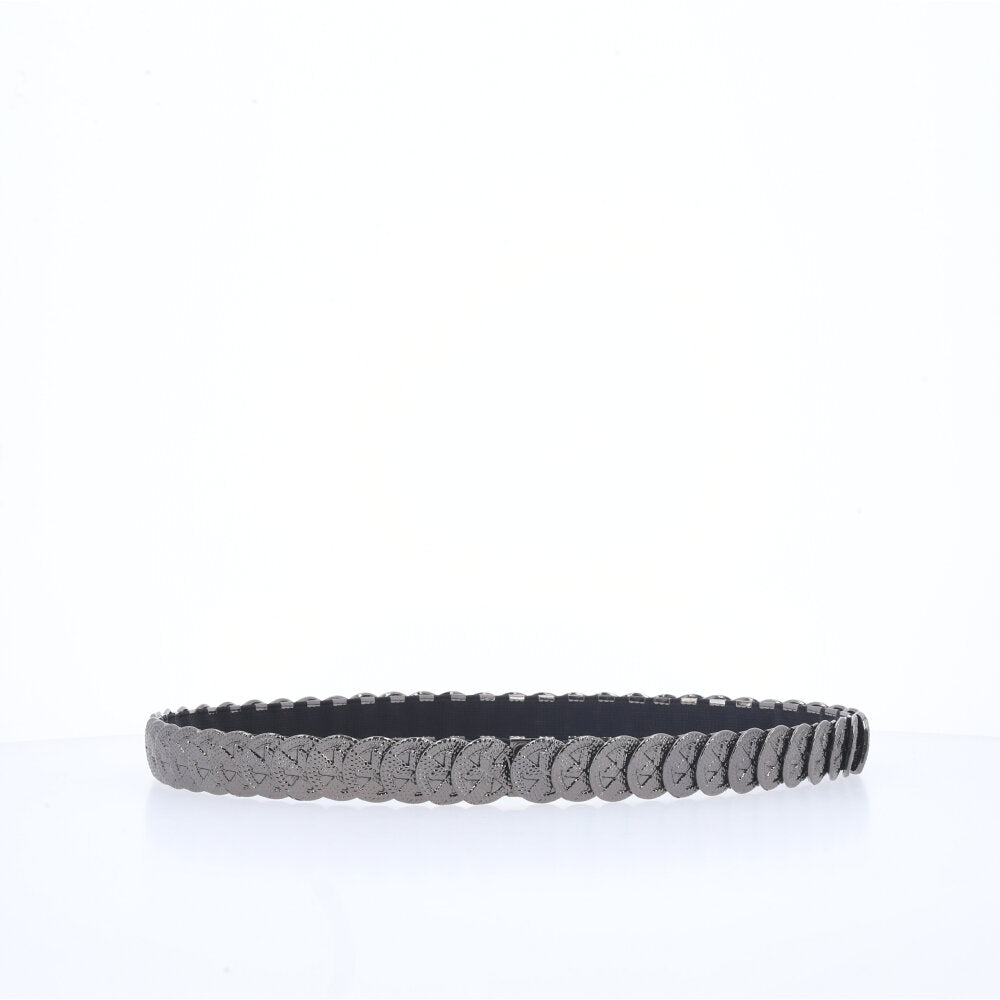 Cinto Feminino Moeda de Metal Preto