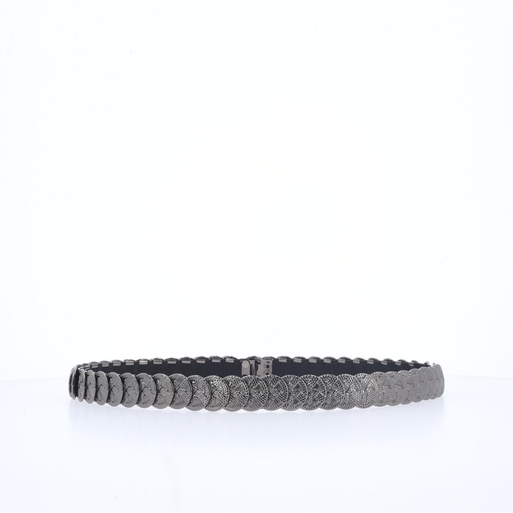 Cinto Feminino Moeda de Metal Preto