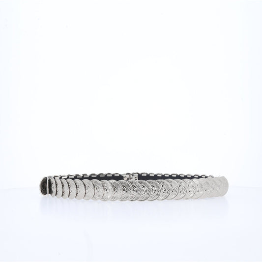 Cinto Feminino Moedas de Metal Prata