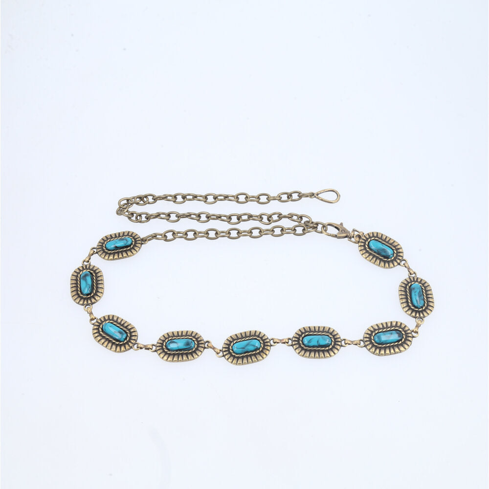 Cinto Feminino de Corrente Boho Ouro velho