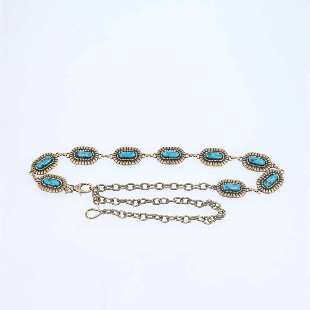 Cinto Feminino de Corrente Boho Ouro velho