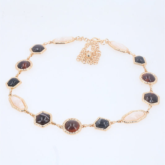 Cinto Feminino de Metal Dourado com Madrepérola Ouro