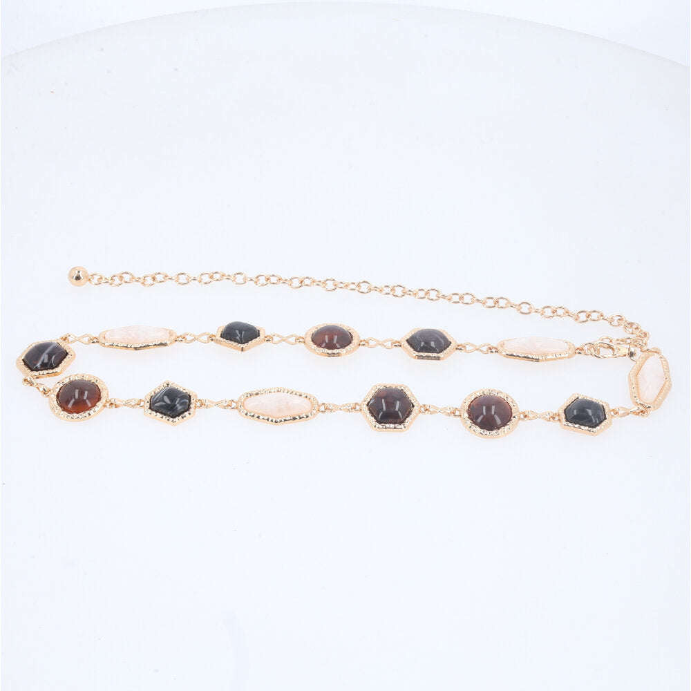 Cinto Feminino de Metal Dourado com Madrepérola Ouro