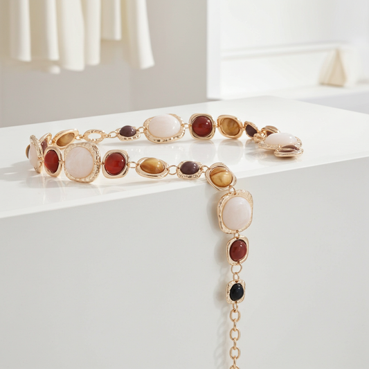 Cinto de Metal com Madrepérola Ouro