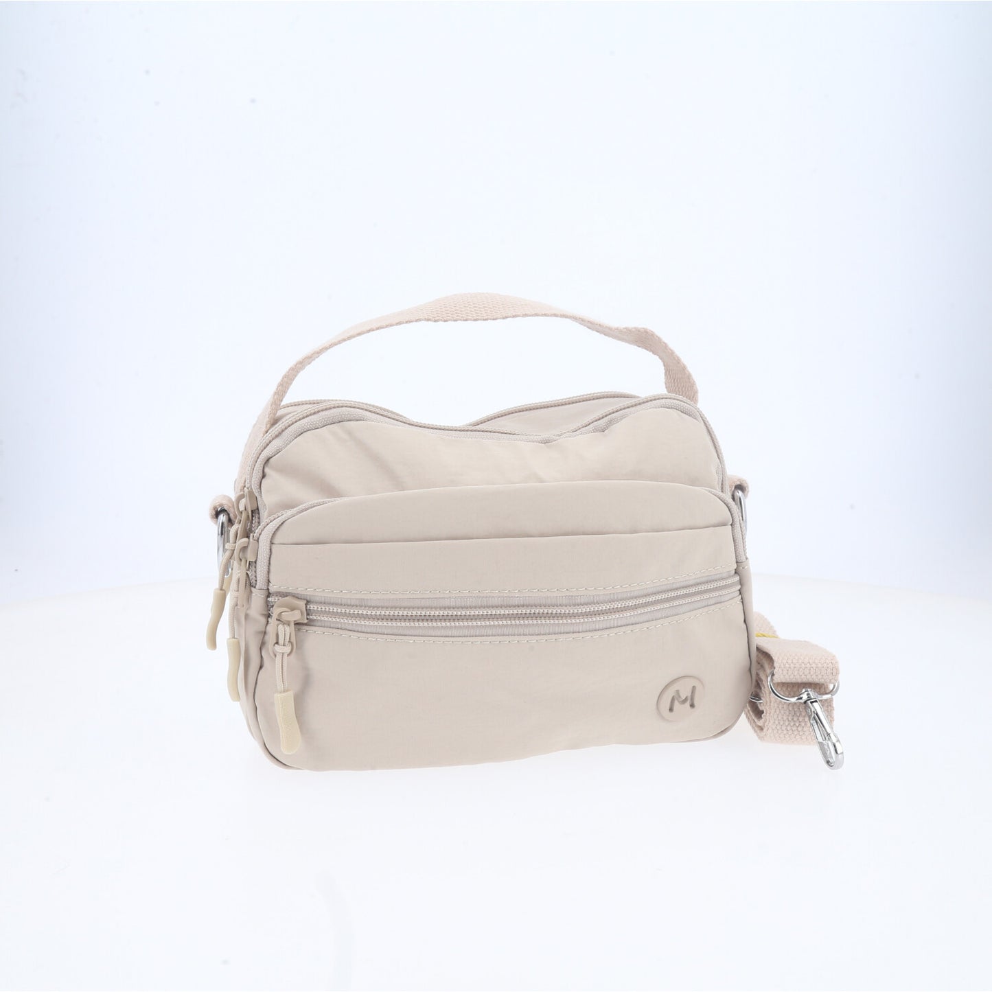 Bolsa Feminina Transversal em Nylon com Alça Regulável Marfim