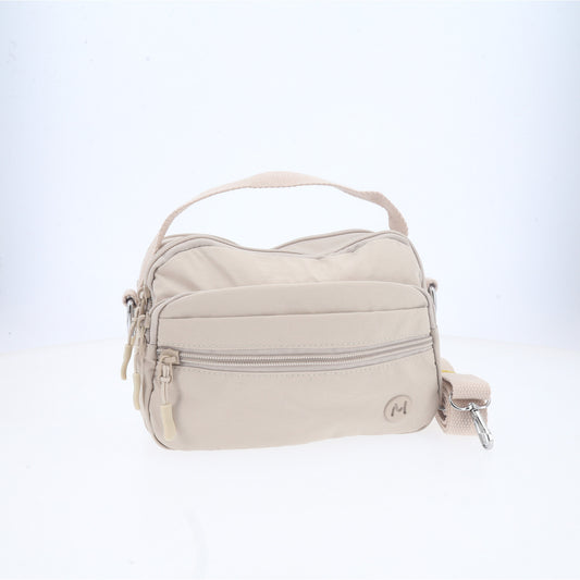Bolsa Feminina Transversal em Nylon com Alça Regulável Marfim