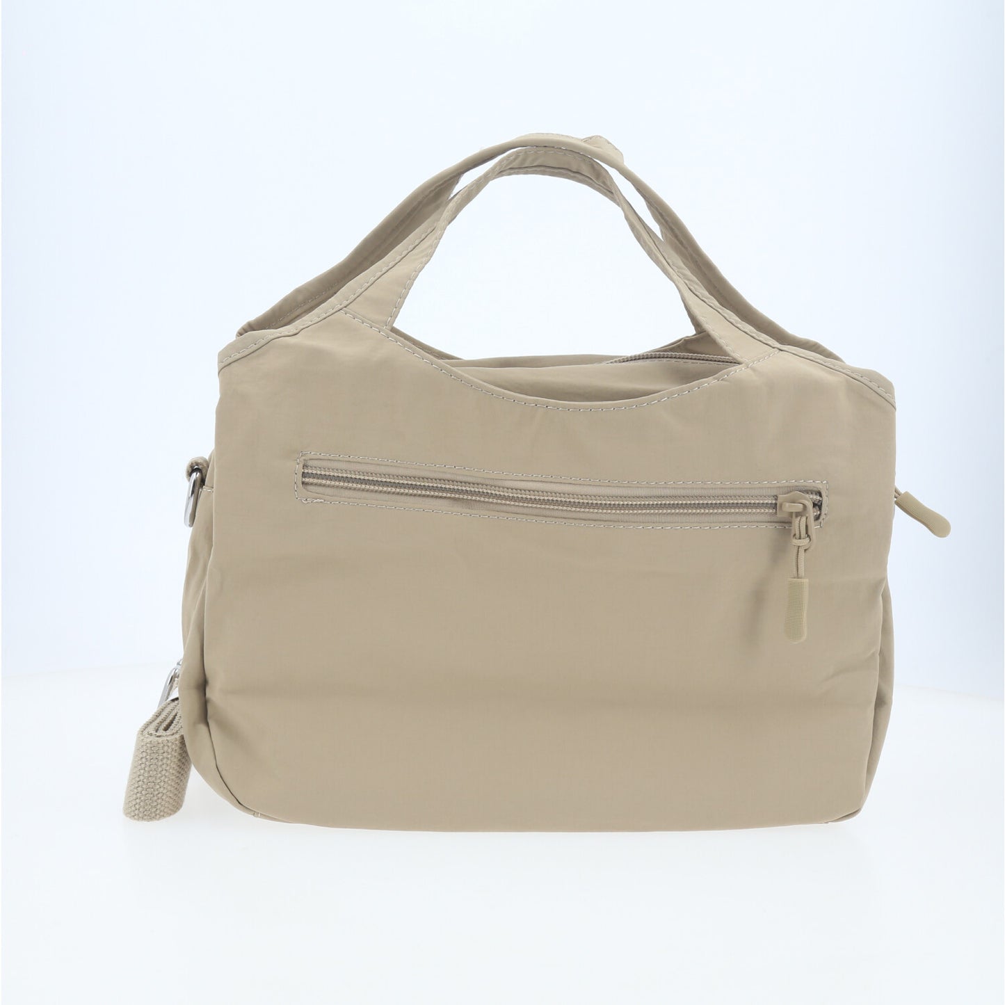 Bolsa Casual em Nylon com Compartimentos Funcionais Caqui