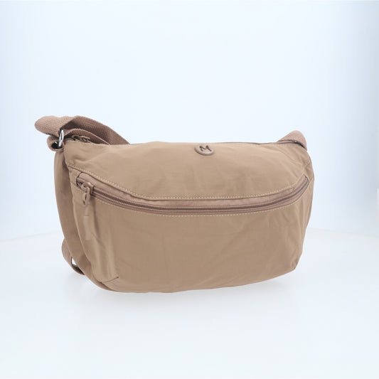 Bolsa Transversal Estilo Pochete em Nylon Bege escuro