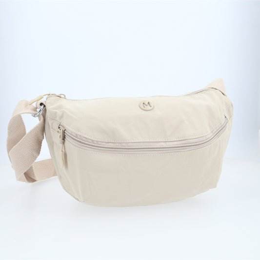 Bolsa Transversal Estilo Pochete em Nylon Marfim