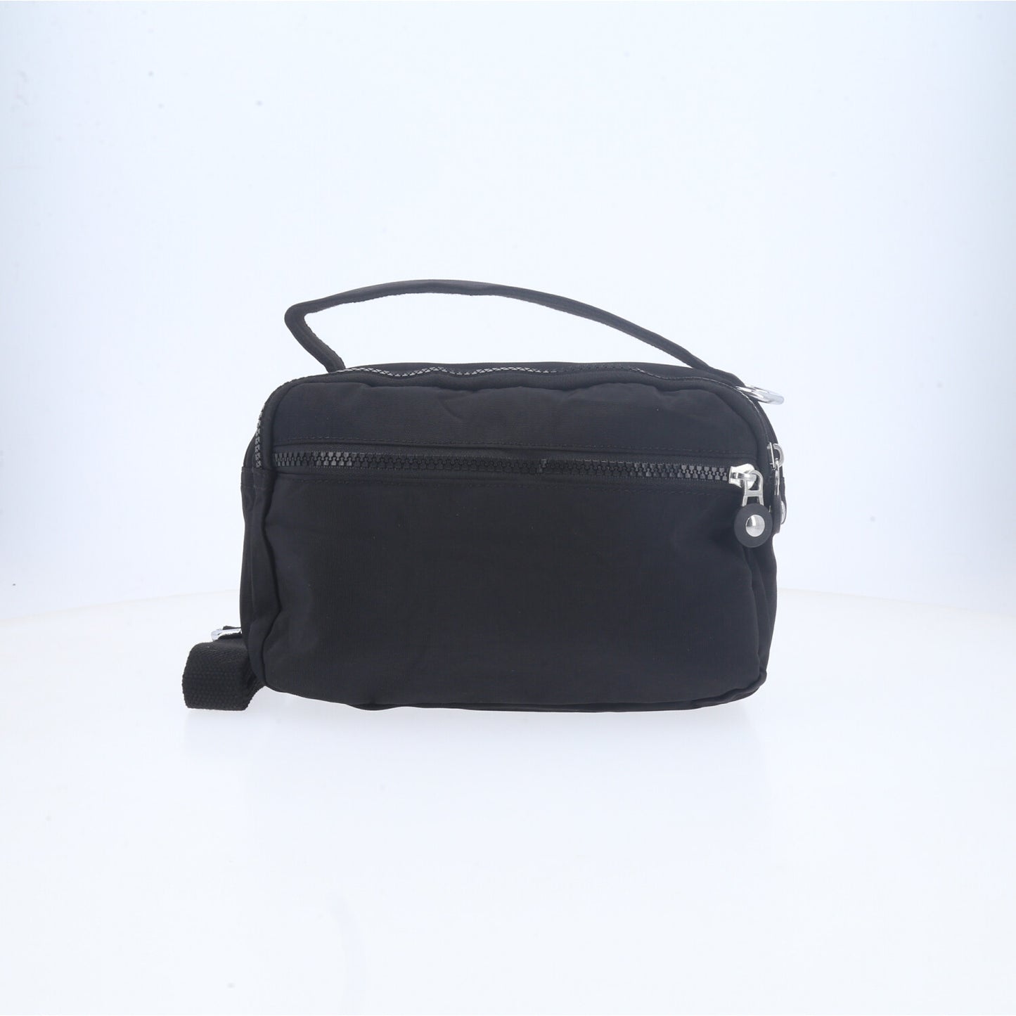 Bolsa Transversal Feminina em Nylon com Múltiplos Bolsos Preto