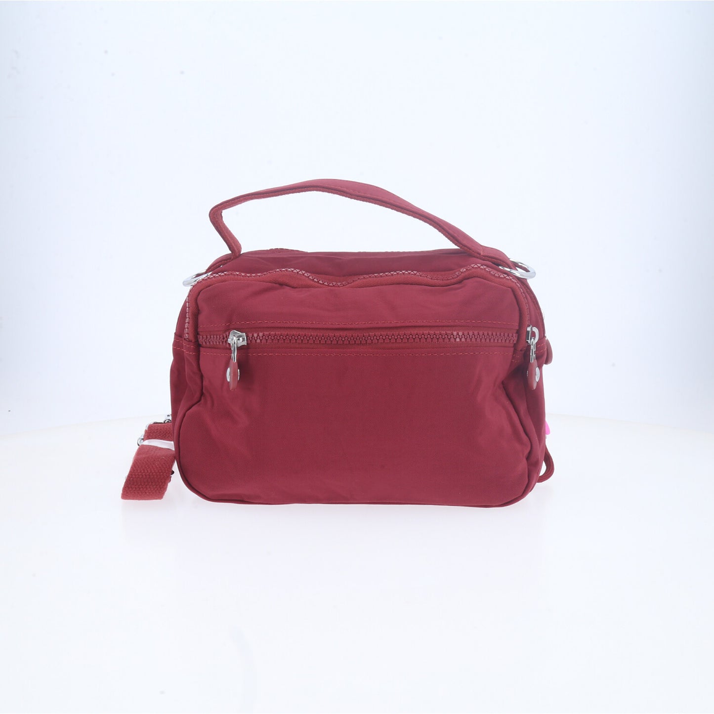 Bolsa Transversal Feminina em Nylon com Múltiplos Bolsos Vermelho
