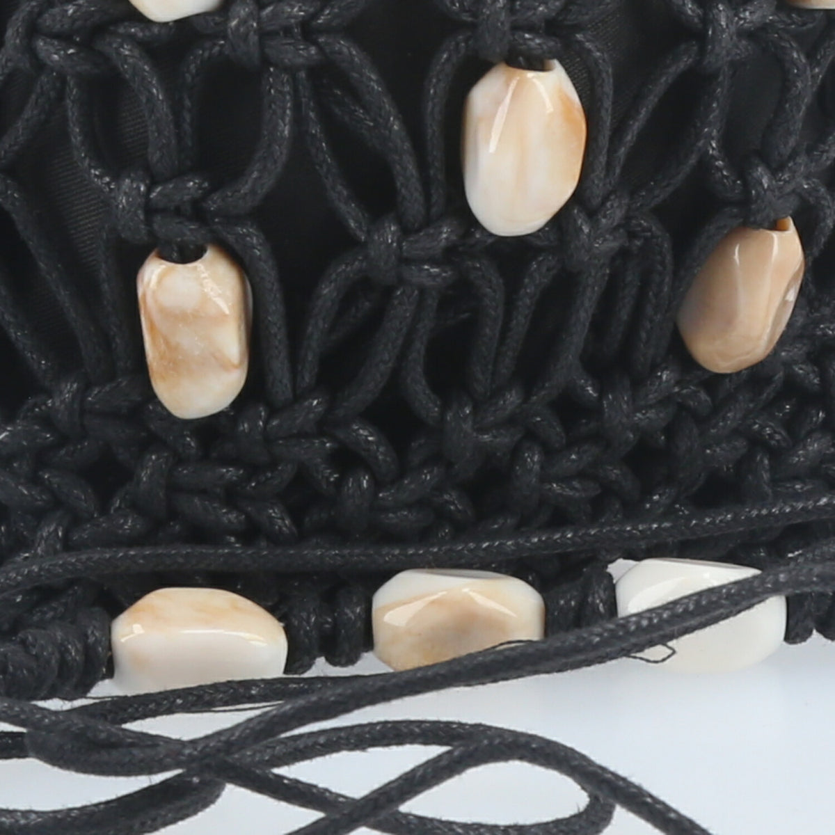 Bolsa de Praia Estilo Porta Celular com Pedrarias Preto