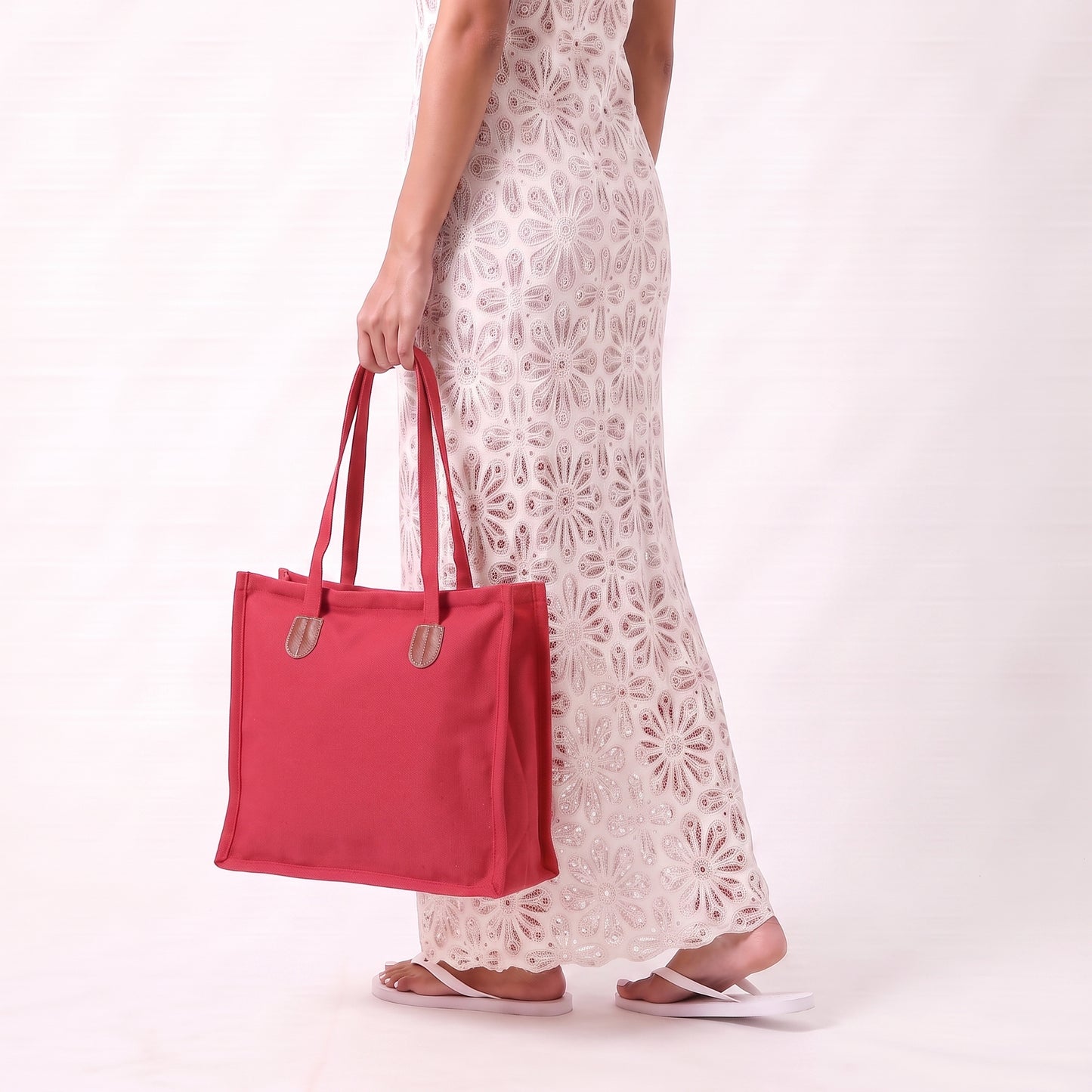 Bolsa Verão em Tecido com Alça de Ombro Fixa Pink