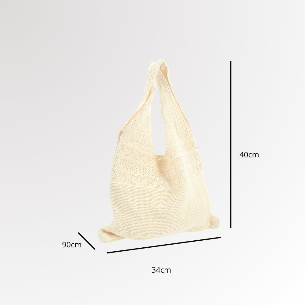 Bolsa Verão em Crochê com Desing Estilo Boho Bege