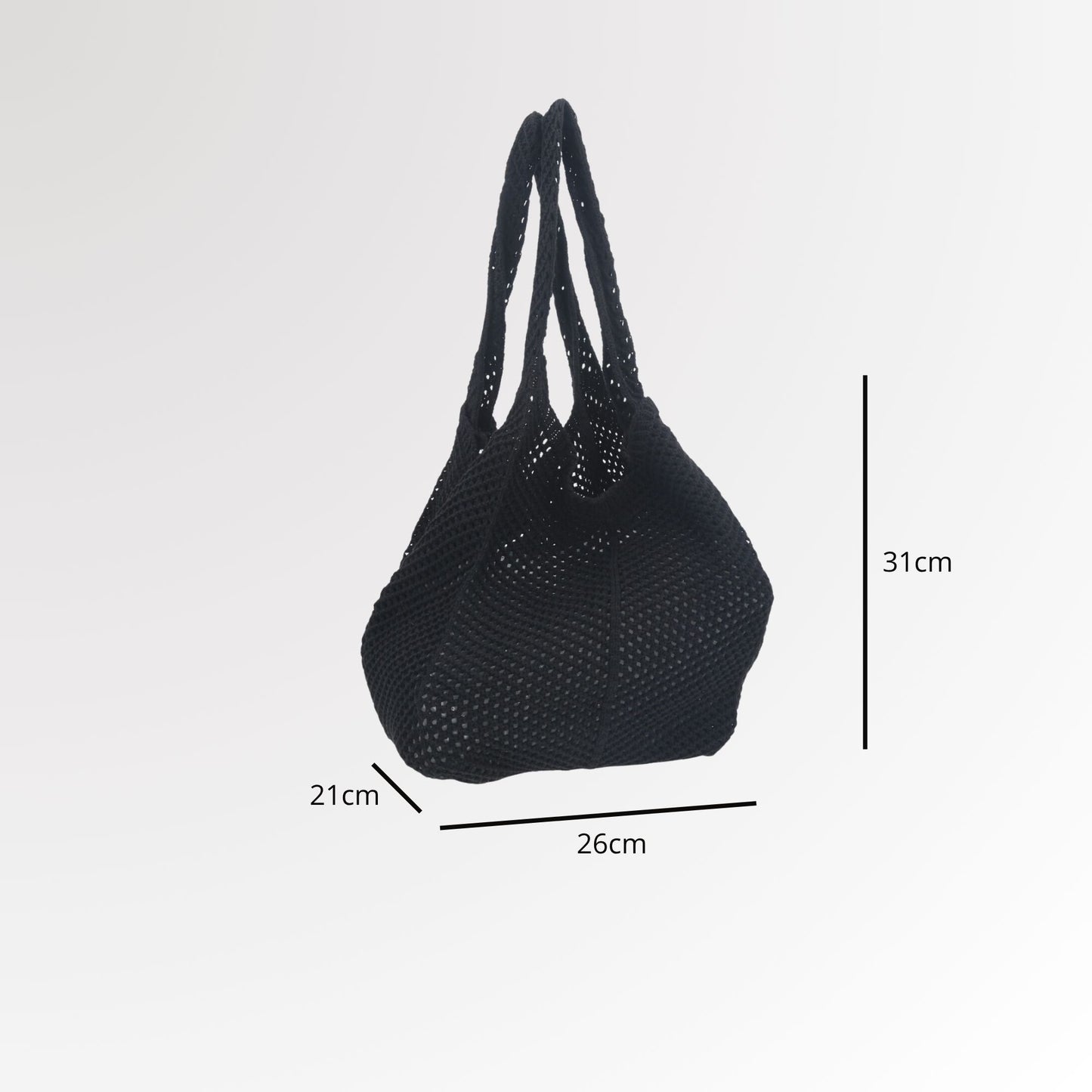 Bolsa Verão em Crochê com Acabamento Trançado Preto