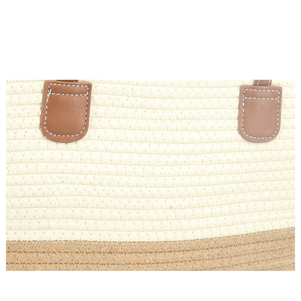 Bolsa de Praia Feminina Bicolor Modelo Tote Bege