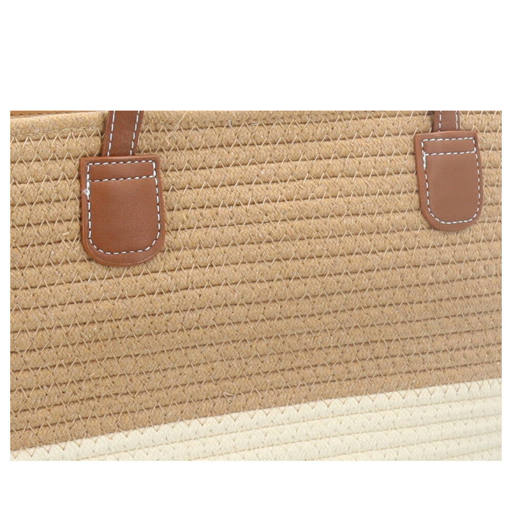Bolsa de Praia Feminina Bicolor Modelo Tote Caramelo