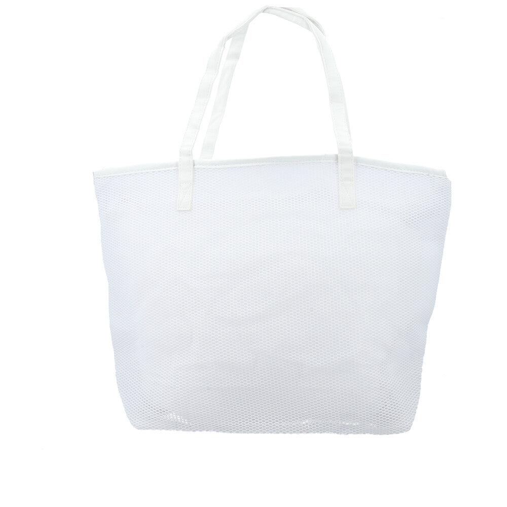 Bolsa de Praia em Ráfia com Acompanhamento de Nécessaire Branco