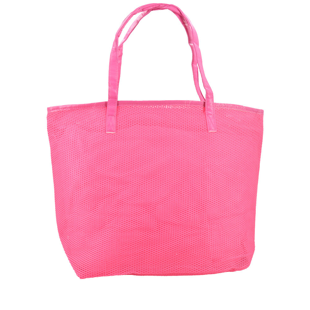 Bolsa de Praia em Ráfia com Acompanhamento de Nécessaire Pink