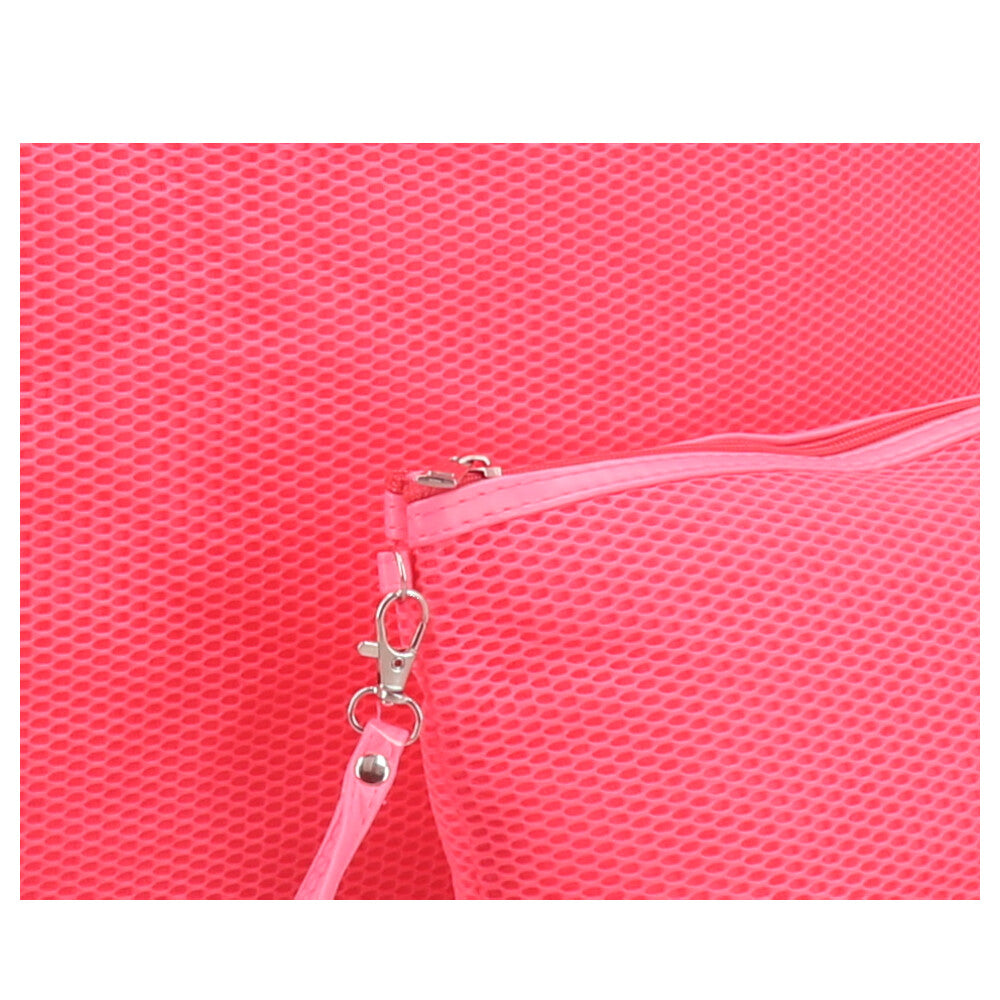 Bolsa de Praia em Ráfia com Acompanhamento de Nécessaire Rosa