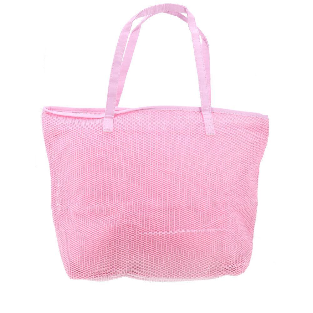 Bolsa de Praia em Ráfia com Acompanhamento de Nécessaire Rosa claro